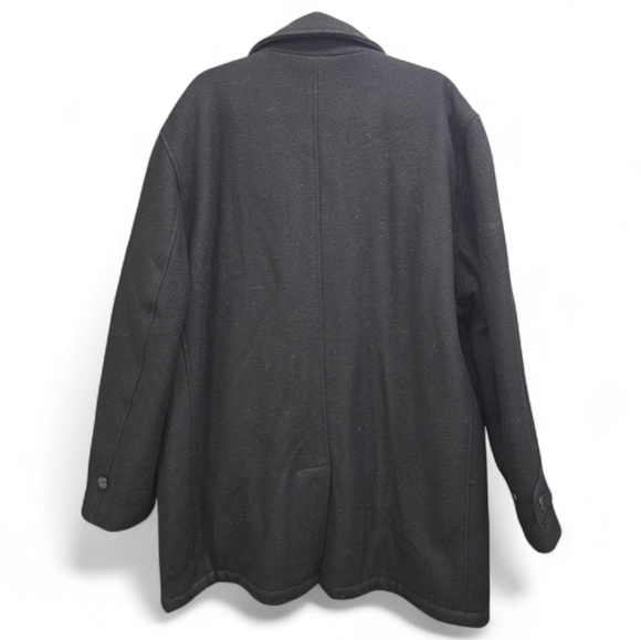 Classic Black Wool Blend Overcoat Aberdeen Collection XL Men's Insulated Casual - Picture 2 of 11
